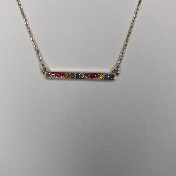 Rainbow bar necklace in Gold color - Picture 7 of 11